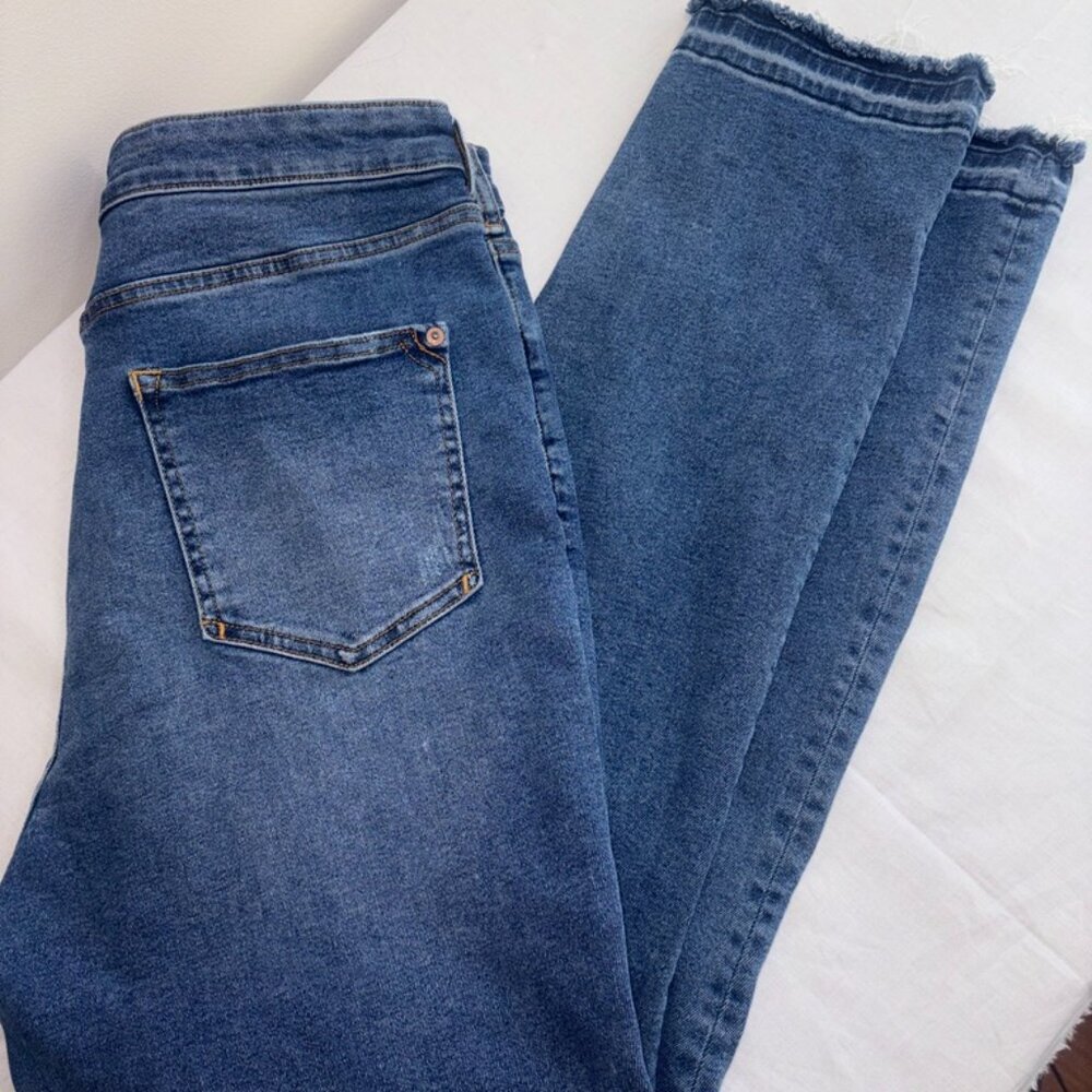 Pilcro and the Letterpress Blue Distressed Straight-Leg Jeans - Picture 3 of 14